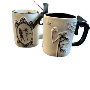 Rae Dunn Jack Skellington and Sally Mug Set